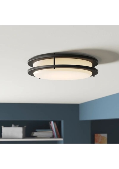 24 Watt Beyaz Işık Ledli Modern Tavan Armatürü, Balkon, Teras Armatürü, Banyo Duvar Tavan Armatürü Siyah