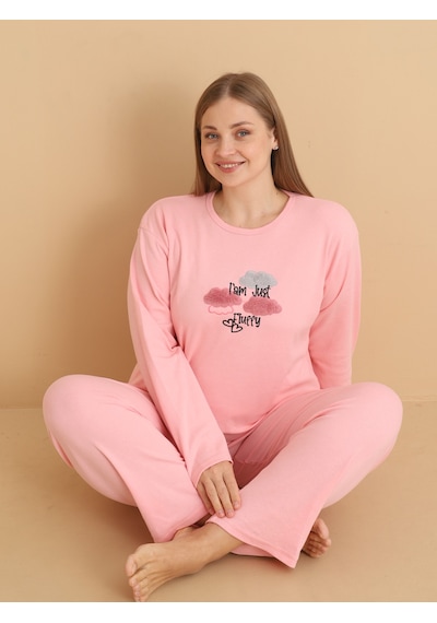 Wordex Fawn 1108 İnterlok Büyük Beden Bulut Desenli Kışlık Ev Kadın Pijama Takımı Soft Pembe Wordex Fawn 1108 İnterlok Büyük Beden Bulut Desenli Kışlık Ev Kadın Pijama Takımı Soft Pembe