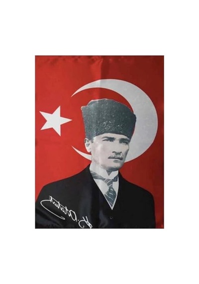 Saten Türk Bayrağı, Atatürk Posterli, 70x100 Cm 1000 x 1500 CM