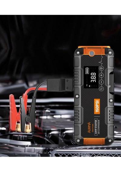 A9955 16000mah Akü Takviye Ve Hava Kompresörü - 150 Psı Powerbank Özellikli