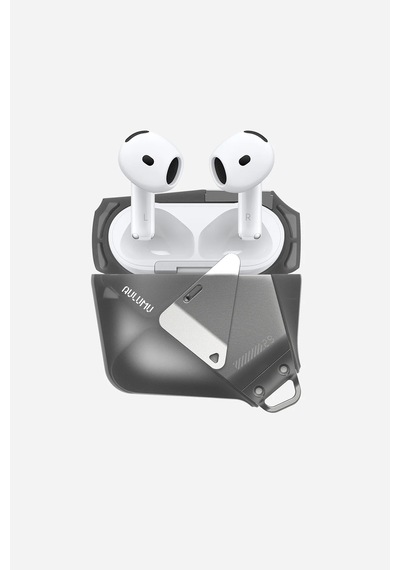 Apple Uyumlu Airpods 4 Geometrik Desenli Kilitleme Mekanizmalı Ve Askı İpli Kılıf A29 Antrasit