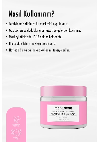 Maruderm Salisilik Asit + Çay Ağacı Yağı Kil Maskesi 100 ML