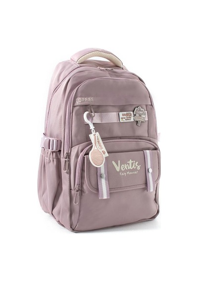 Ventis Unisex Okul Çantası Ortaokul Lise Sırt Çantası 43 30 Cm Su Geçirmez Kumaş Çok Cepli Vnt5-d Pembe