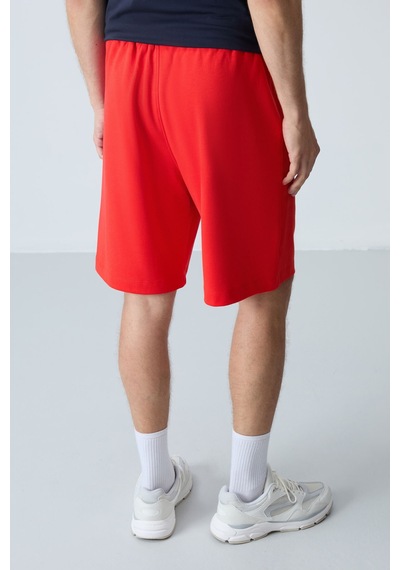Air Jones Tommy Life Fiesta Pamuklu Kalın Yumuşak Dokulu Standart Fit Basic Erkek Şort - 81276 Kırmızı