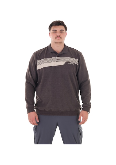 Erkek Battal Beden 158 Kiloya Kadar Uygun Bedenli Geniş Kalıp Baskılı Polo Yaka Selanik Sweat Kahve Erkek Battal Beden 158 Kiloya Kadar Uygun Bedenli Geniş Kalıp Baskılı Polo Yaka Selanik Sweat Kahve