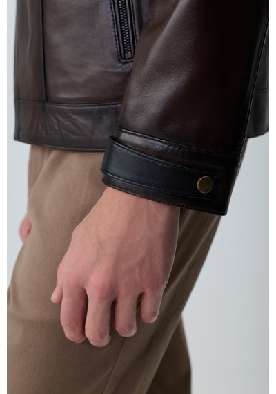 Morven Erkek Kahve New York Kısa Deri Mont 27ks024002400 Kahve