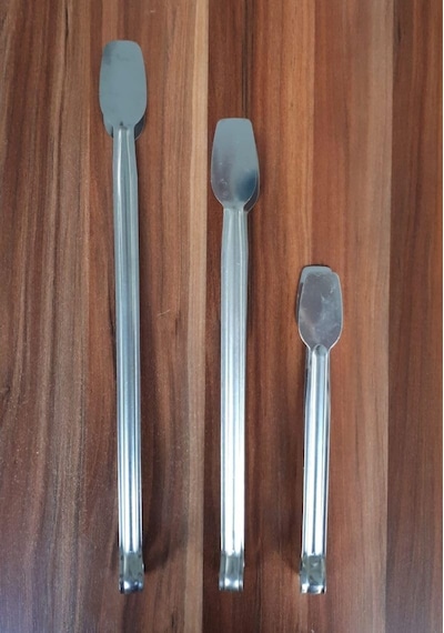 3 Farklı Boyda Paslanmaz Çelik Şef Mangal Barbekü Maşa Seti Kömür Izgara Maşa Seti - 23/31/36 Cm Çok Renkli