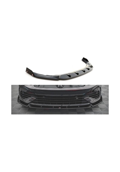 Autogp Vw Golf 8 Ön Tampon Altı Lip Rline 3 Parça Pianoblack