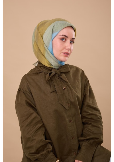 Silk Home Olinda İpek Eşarp 47005-21 Küf Yeşili, Asit, Bebe Mavi, Yağ Yeşili, Çağla
