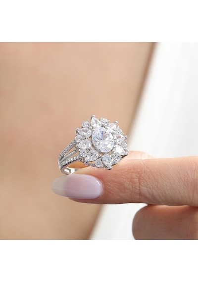 Mia Vento Effective Diamond Paris Işıltısı Işıltılı Gümüş Yüzük