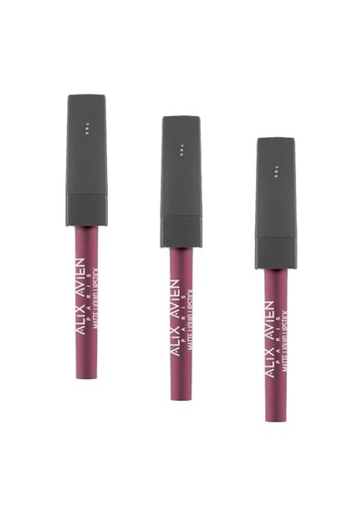Süre Kalıcı Kadifemsi Kuruma Yapmayan Mat Likit Ruj - Lipstick 518 Burgundy 3 Paketi Genel