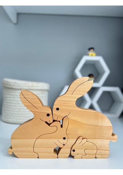 Hbs Art Design Tavşan Ailesi Desen Dekor Oyuncak