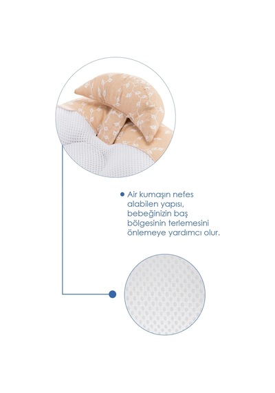 Babyjem Ayarlanabilir Düz Kafa Yastığı Somon Çiçek