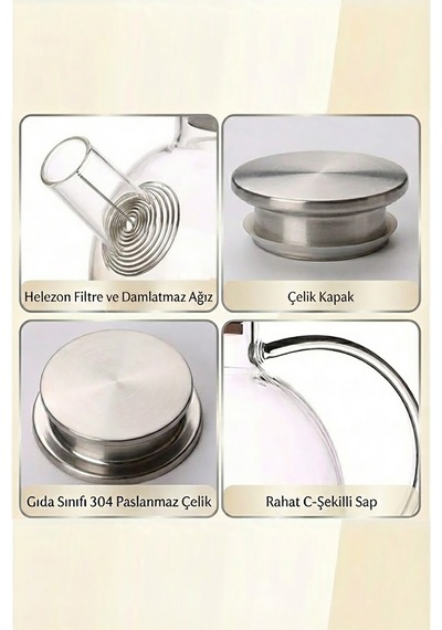 1000 Ml Isıya Dayanıklı Cam Demlik Çaydanlık Ocak Üstü Borosilikat Cam Çay Demliği Kettle Şeffaf