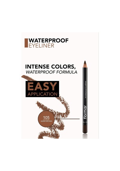 Suya Dayanıklı Mat Göz Kalemi Kahve - Waterproof Eyeliner - 105 Warm Brown - 8690604109050 Belirtilmemiş