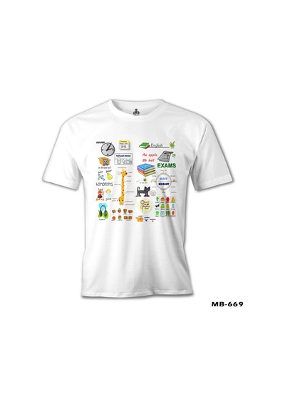 İngilizce - Sınavlar Beyaz Erkek Tshirt
