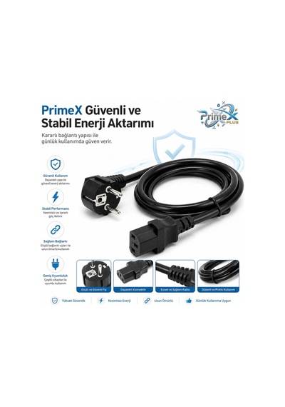 Primex Px-p450 5 Metre Lüx Power Kablosu, 3x1.5mm Kalın Psu Mining Power Kablo 5 Metre