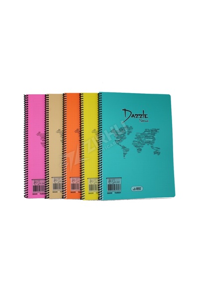 2 Adet Umut A4 72yp Pp Spiralli Dazzle Pastel Kareli Defter Çok Renkli