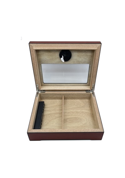 Parmida Ahşap Puro Kutusu Humidor - Dijital Göstergeli Tasarım Koyu Ceviz