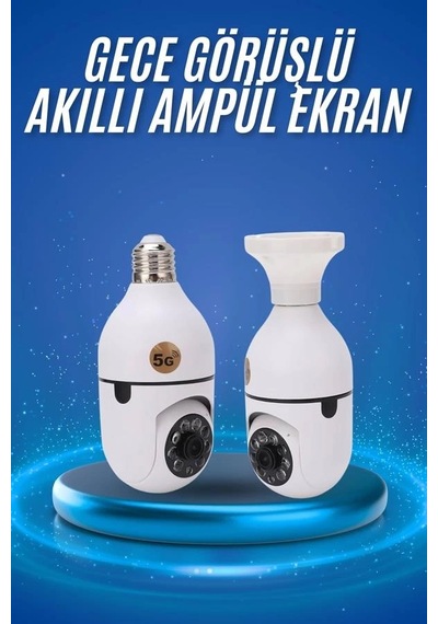 Gece Görüşlü Akıllı Dönebilen Ev Kamerası Ampül Kamera 60125671
