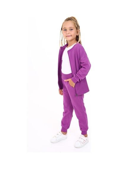 Toontoy Kids Toontoy Kız Çocuk Armalı Eşofman Takım Mor