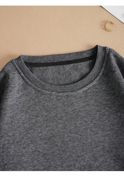 Tarzsokak Chicago Letter Baskılı Erkek Sweatshirtleri Kışlık Bisiklet Yaka Kapüşonlu Sokak Stili Polar Antrasit