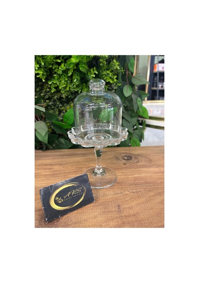 Ars Paşabahçe Ayaklı, Kapaklı Patisserie Sunumluk, Lokumluk, Cam Makaronluk Şeffaf