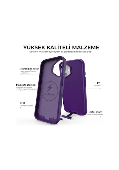 Bix Apple Uyumlu iPhone 16 Plus Vortex Magsafe Kılıf Stand Özellikli 3x Korumalı Mikro Fiber İç Yüzey Koyu Mor Mor Bix Apple Uyumlu iPhone 16 Plus Vortex Magsafe Kılıf Stand Özellikli 3x Korumalı Mikro Fiber İç Yüzey Koyu Mor Mor