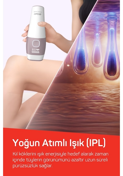 Arzum AR5176 Sateen Touch Ipl Tüy Alma Sistemi, Soğutma Fonksiyonlu, 5 Yoğunluk Ayarı, Beyaz