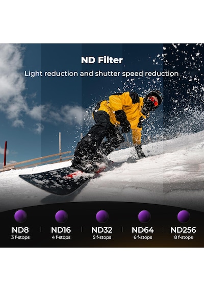 K&f Concept Djı Action 6 Uyumlu Filtre Seti / Cpl Nd8 Nd16 Nd32 Nd64 Nd256 Vidalı