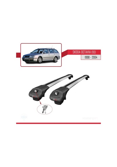Skoda Octavia 1u 1998-2004 Arası İle Uyumlu Ace-1 Ara Atkı Tavan Barı Gri