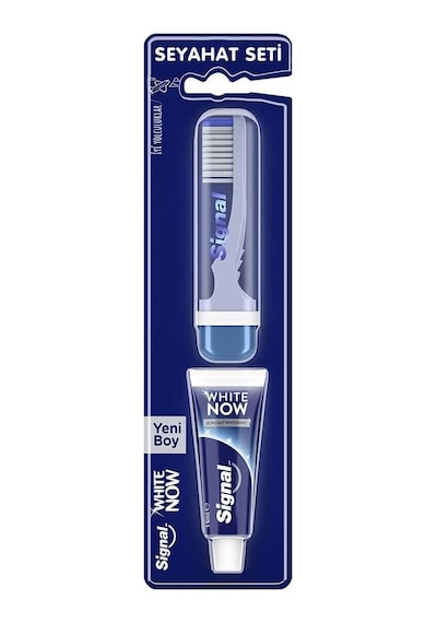 White Now Diş Macunu 14 Ml + Diş Fırçası Seyahat Seti Açık Ahşap