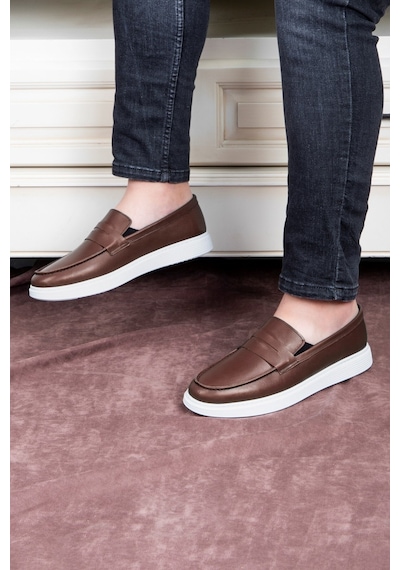 Trim Hakiki Deri Erkek Günlük Ayakkabı Loafer Ayakkabı, Hafif Ayakkabı, Yazlık Ayakkabı