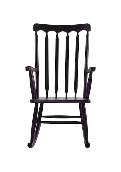 Dakota Rocker Amerikan Retro Ahşap Sallanır Sandalye Siyah