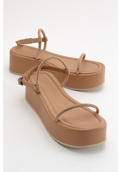 Luvishoes Ekos Bej Kadın Sandalet Bej