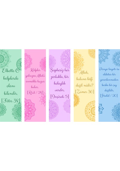 5 Adet Ayetler Kitap Ayracı 155x45 Mm