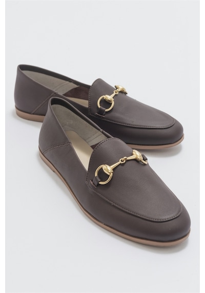 Luvishoes F03 Kahve Cilt Hakiki Deri Babet Kahverengi