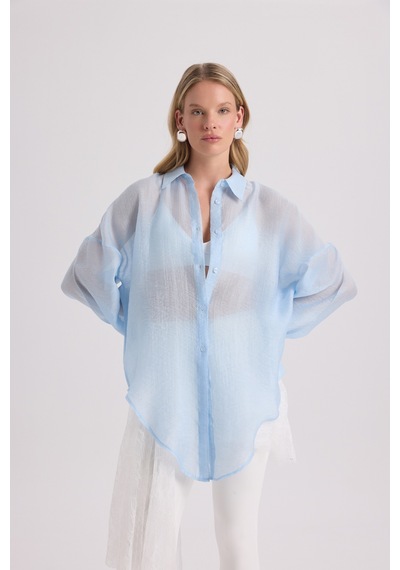 Mai Collection Mai Studios Co. Lyra Oversize Mavi Gömlek Mavı