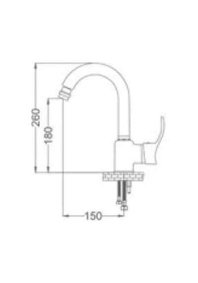 Gms Akdeniz Mix Kuğu Lavabo Musluk Bataryası Akd101