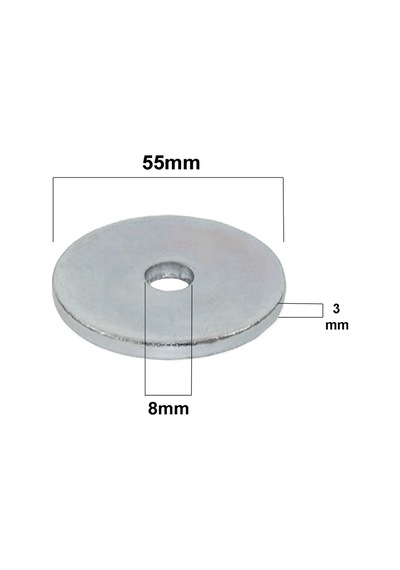 55mm Büyük Kalın Demir Pul Galvanizli Şase Vida Civata Pulu -10 Adet Civata Diğer