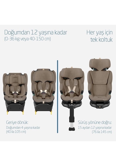 Maxi-Cosi Emerald 360 Pro I-Size Dünyanın İlk Kızaklı, Araç Dışına Çıkabilen, ADAC'lı 0-36 kg Bebek Oto Koltuğu