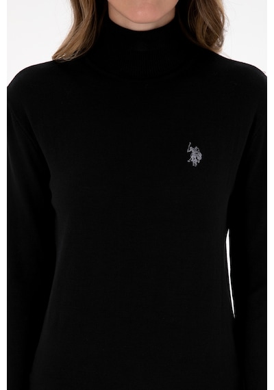 U.S. Polo Assn. Kadın Siyah Boğazlı Basic Kazak 50313621-VR046