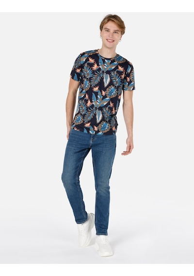 Colin's Colins Lacivertvert Erkek Tshirt K.Kol Cl1067731 Q1.V2 Nav Lacivert