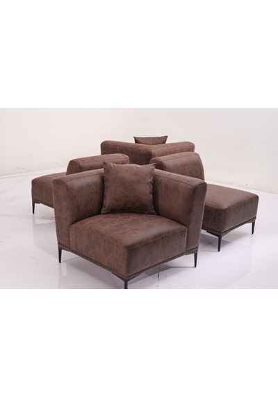 New York Tekli Köşe Köşesi Modülü ,comfort Plus ,ofis, Salon Ve Oturma Odası İçin Kahverengi