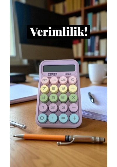 Mu-541 10 Haneli Hesap Makinesi Mor Renk Çok Renkli