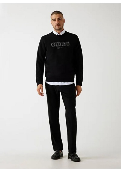 Guess M5bq08k9z21 Cn Basic Erkek Sweatshirt Siyah