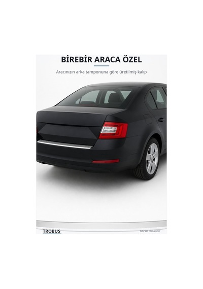 Skoda Octavia A7 2013-2019 Uyumlu Krom Arka Tampon Eşiği Paslanmaz Çelik