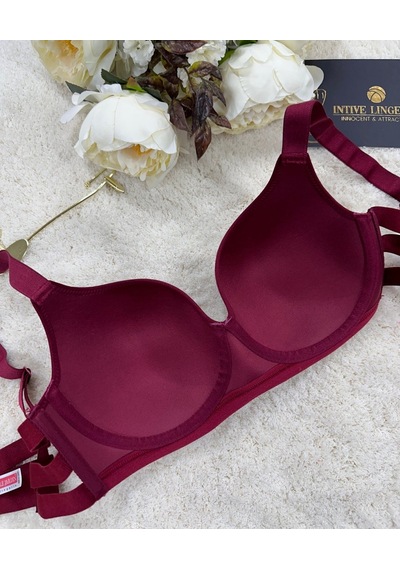 Le Jardin Marilyn Soft Cup Balenli Desteksiz Büyük Beden Sütyen - Bordo