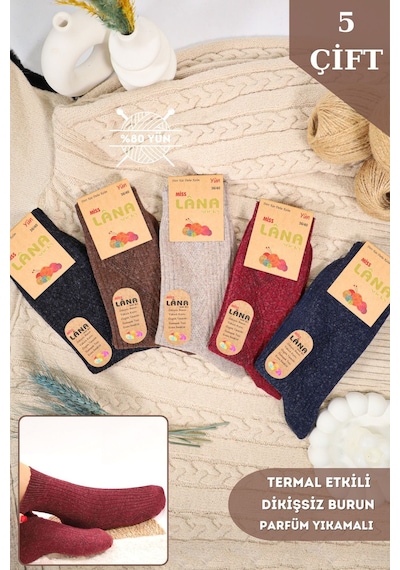 Kral Socks Kışlık Yün Çorap Lambswool Kuzu Yünlü Kadınlar Için Dikişsiz Termal ASORTİ