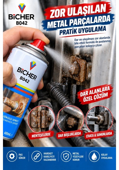 Pas Sökücü Sprey 400 Ml Paslanmış Vida Somun Ve Metal Parçalar İçin Pratik Bakım Spreyi